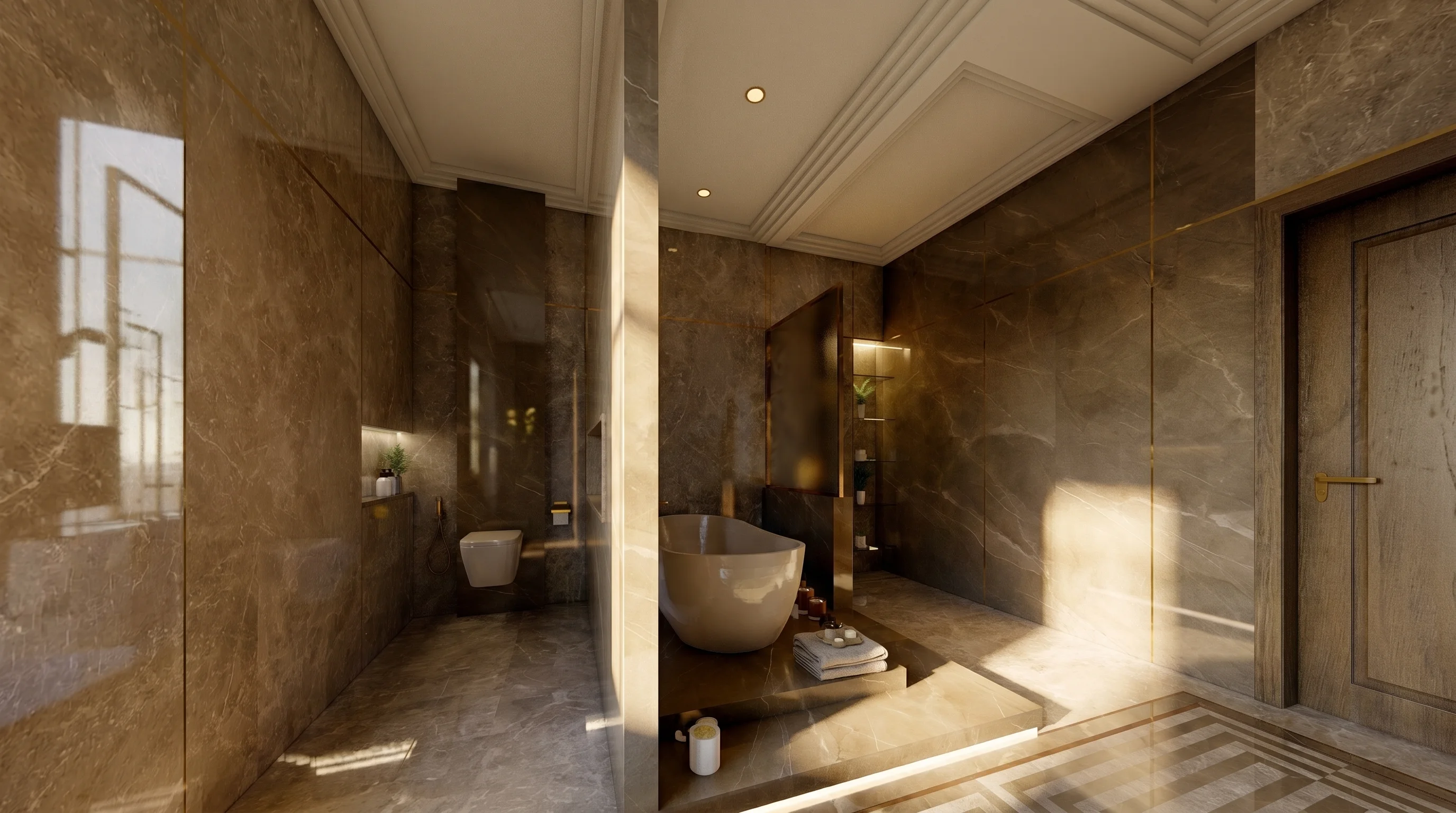 Lux Pulpis Natural and Bayona Moka Natural Bathroom gallery image 3